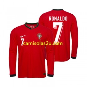 Camisolas de futebol Portugal Ronaldo 7 Equipamento Principal Euro 2024 Manga Comprida